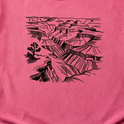 Grand Canyon Line Drawing Cotton T-Shirt