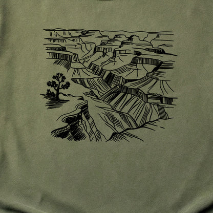 Grand Canyon Line Drawing Cotton T-Shirt