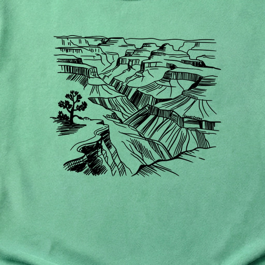 Grand Canyon Line Drawing Cotton T-Shirt