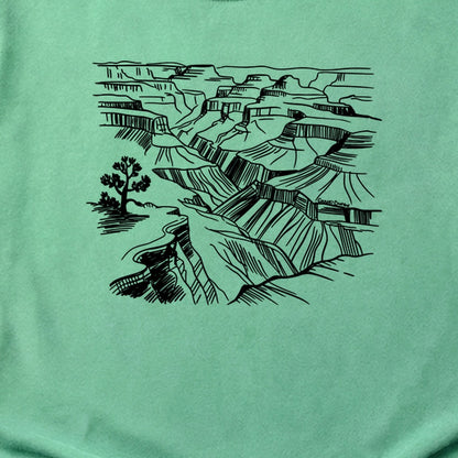 Grand Canyon Line Drawing Cotton T-Shirt