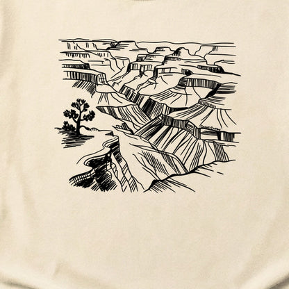 Grand Canyon Line Drawing Cotton T-Shirt