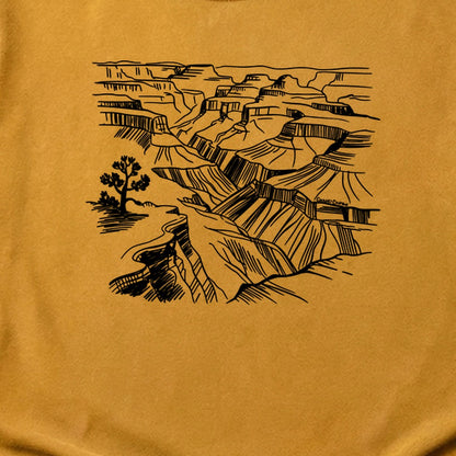 Grand Canyon Line Drawing Cotton T-Shirt