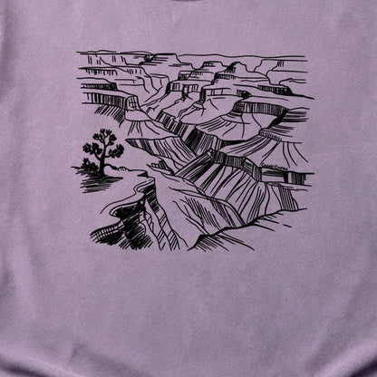 Grand Canyon Line Drawing Cotton T-Shirt