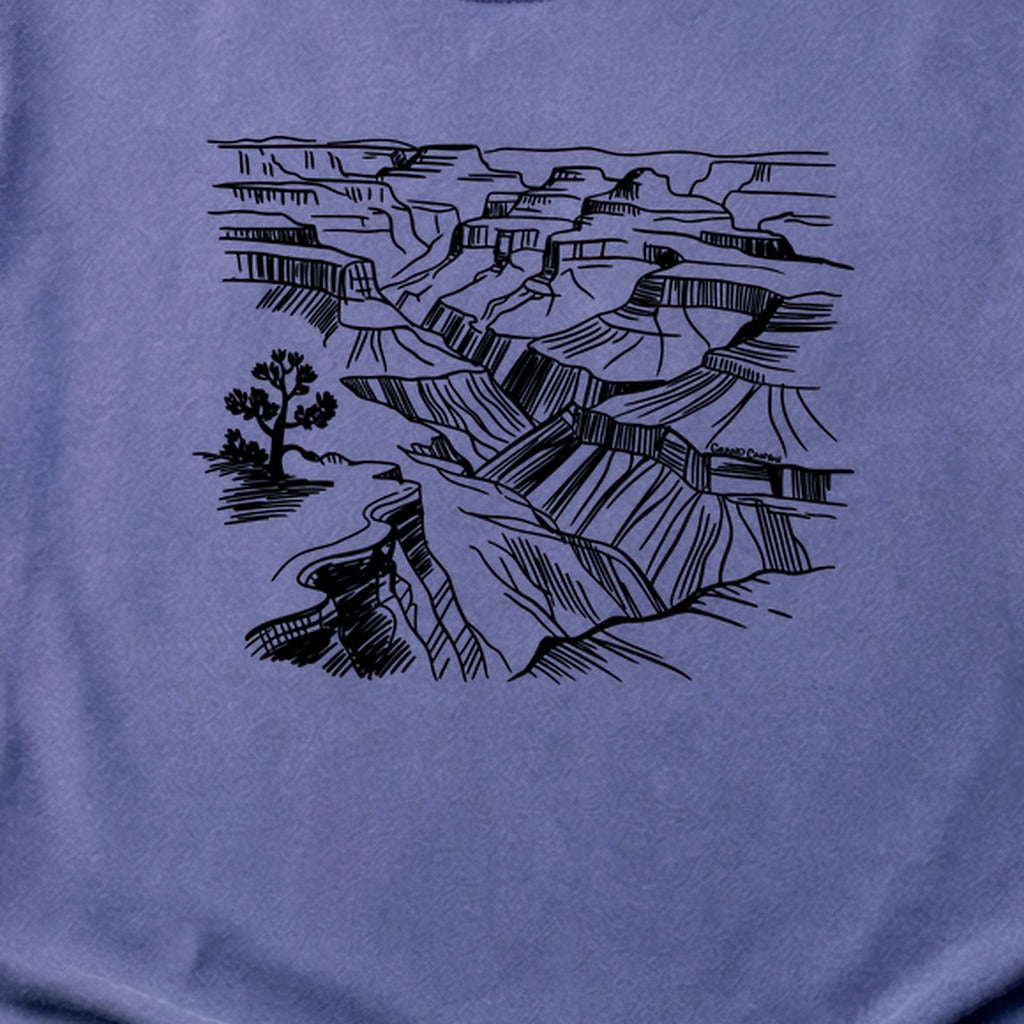 Grand Canyon Line Drawing Cotton T-Shirt