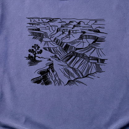 Grand Canyon Line Drawing Cotton T-Shirt