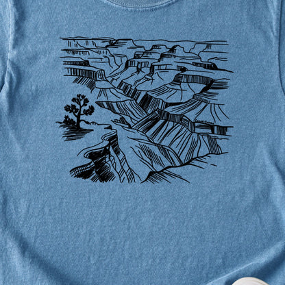 Grand Canyon Line Drawing Kids Cotton T-Shirt