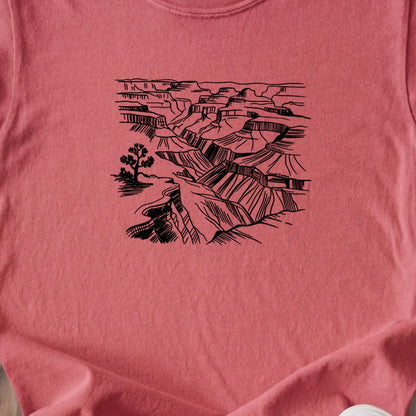 Grand Canyon Line Drawing Kids Cotton T-Shirt