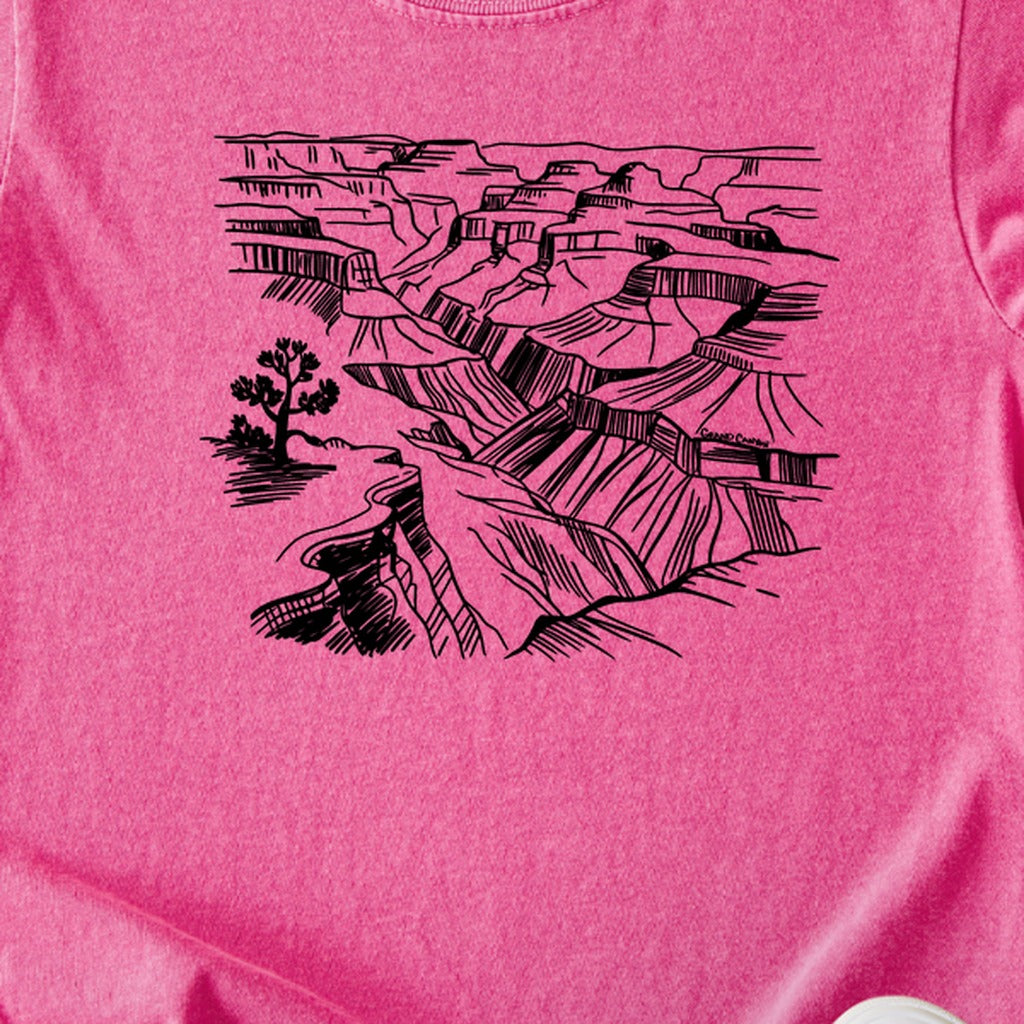 Grand Canyon Line Drawing Kids Cotton T-Shirt