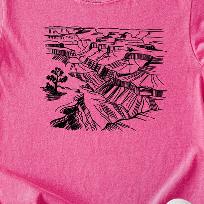 Grand Canyon Line Drawing Kids Cotton T-Shirt