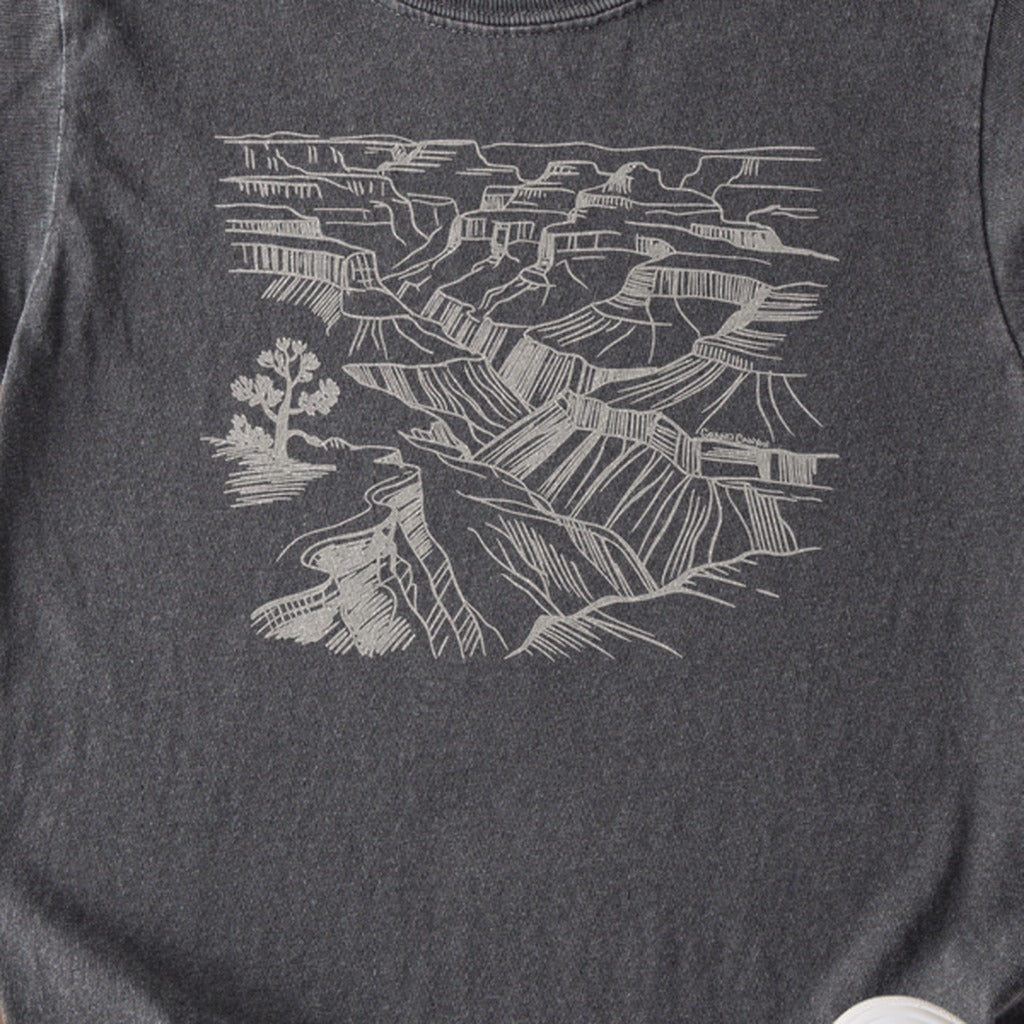 Grand Canyon Line Drawing Kids Cotton T-Shirt