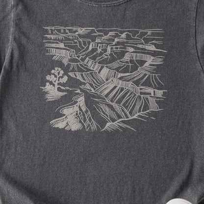 Grand Canyon Line Drawing Kids Cotton T-Shirt