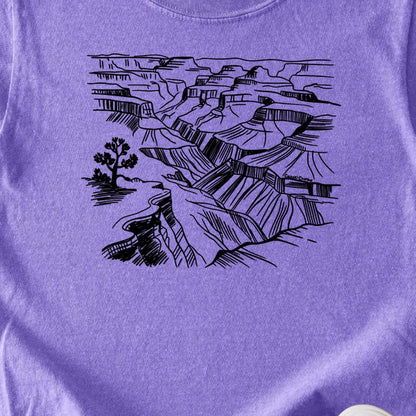 Grand Canyon Line Drawing Kids Cotton T-Shirt