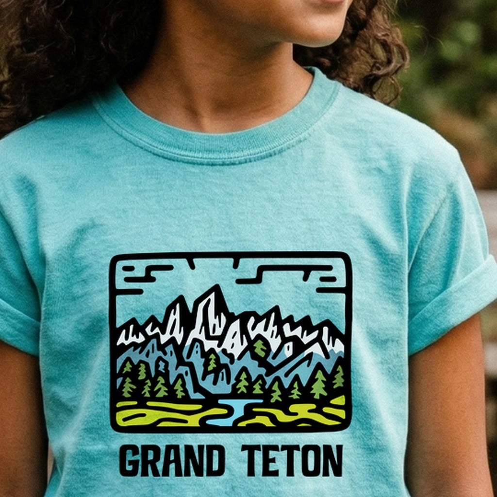 Grand Teton National Park Kids Cotton T-Shirt