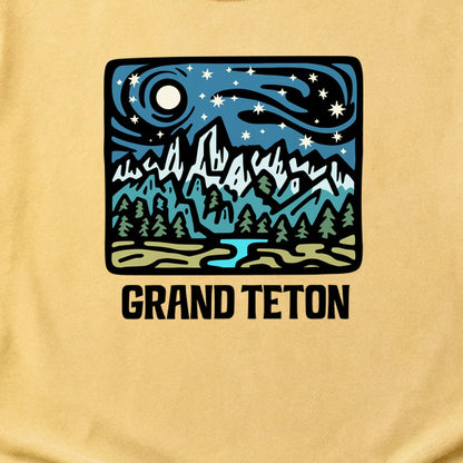 Grand Teton at Night Cotton T-Shirt