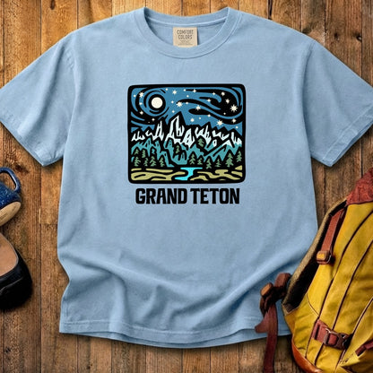 Grand Teton at Night Cotton T-Shirt