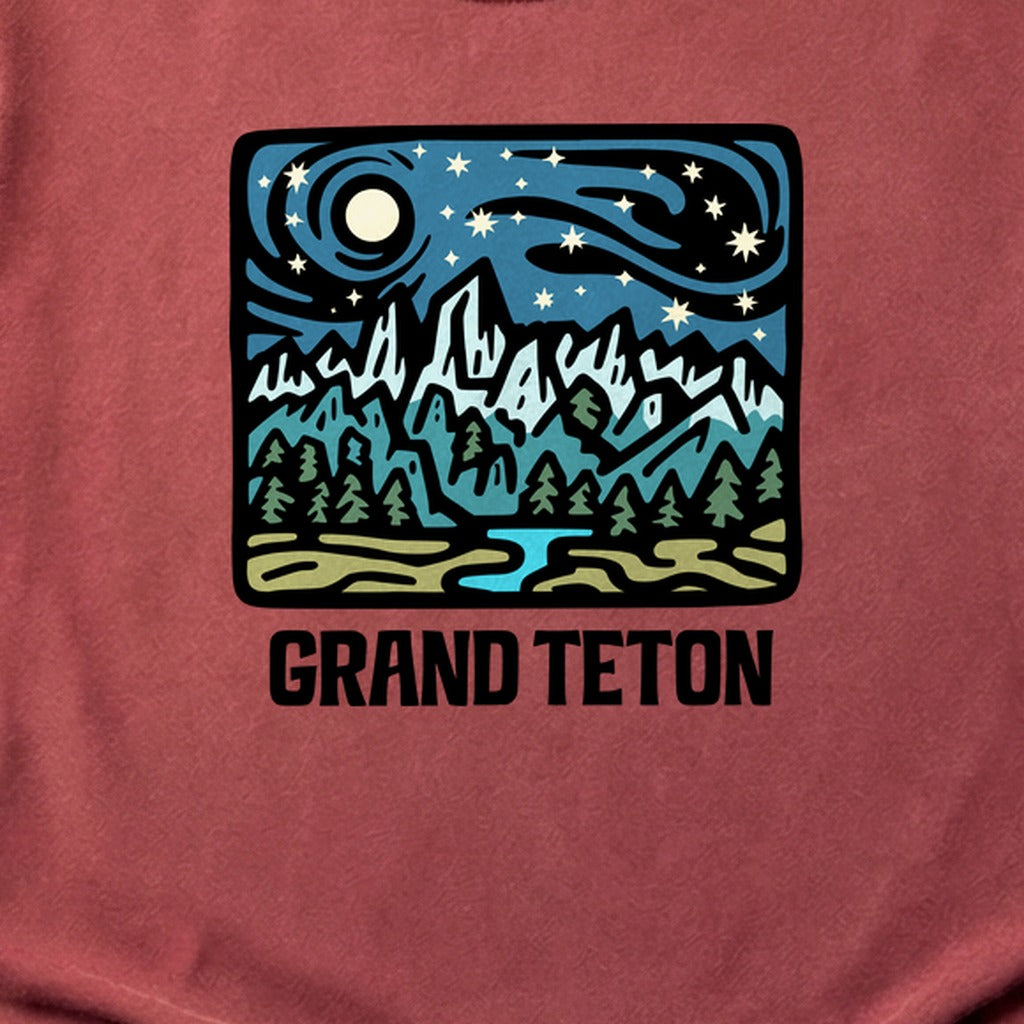 Grand Teton at Night Cotton T-Shirt