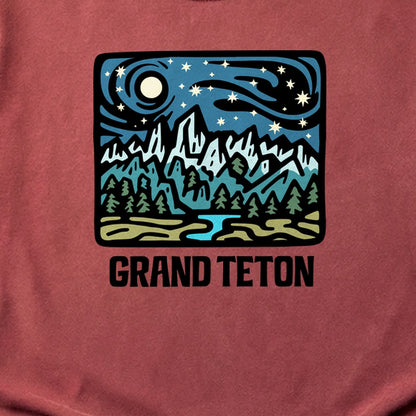 Grand Teton at Night Cotton T-Shirt
