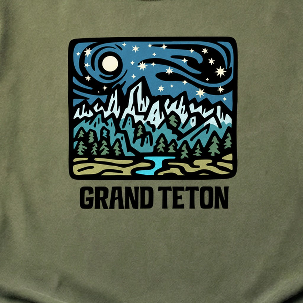 Grand Teton at Night Cotton T-Shirt
