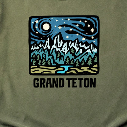 Grand Teton at Night Cotton T-Shirt