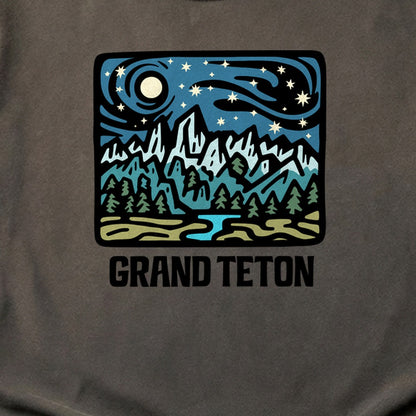 Grand Teton at Night Cotton T-Shirt