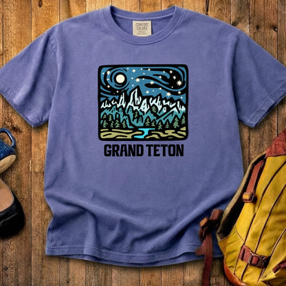 Grand Teton at Night Cotton T-Shirt