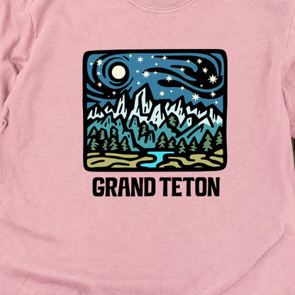 Grand Teton at Night Cotton Long Sleeve