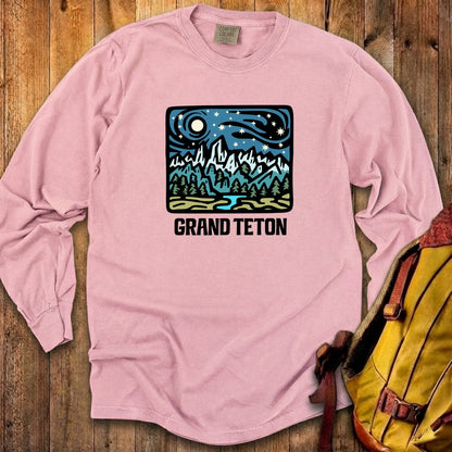 Grand Teton at Night Cotton Long Sleeve