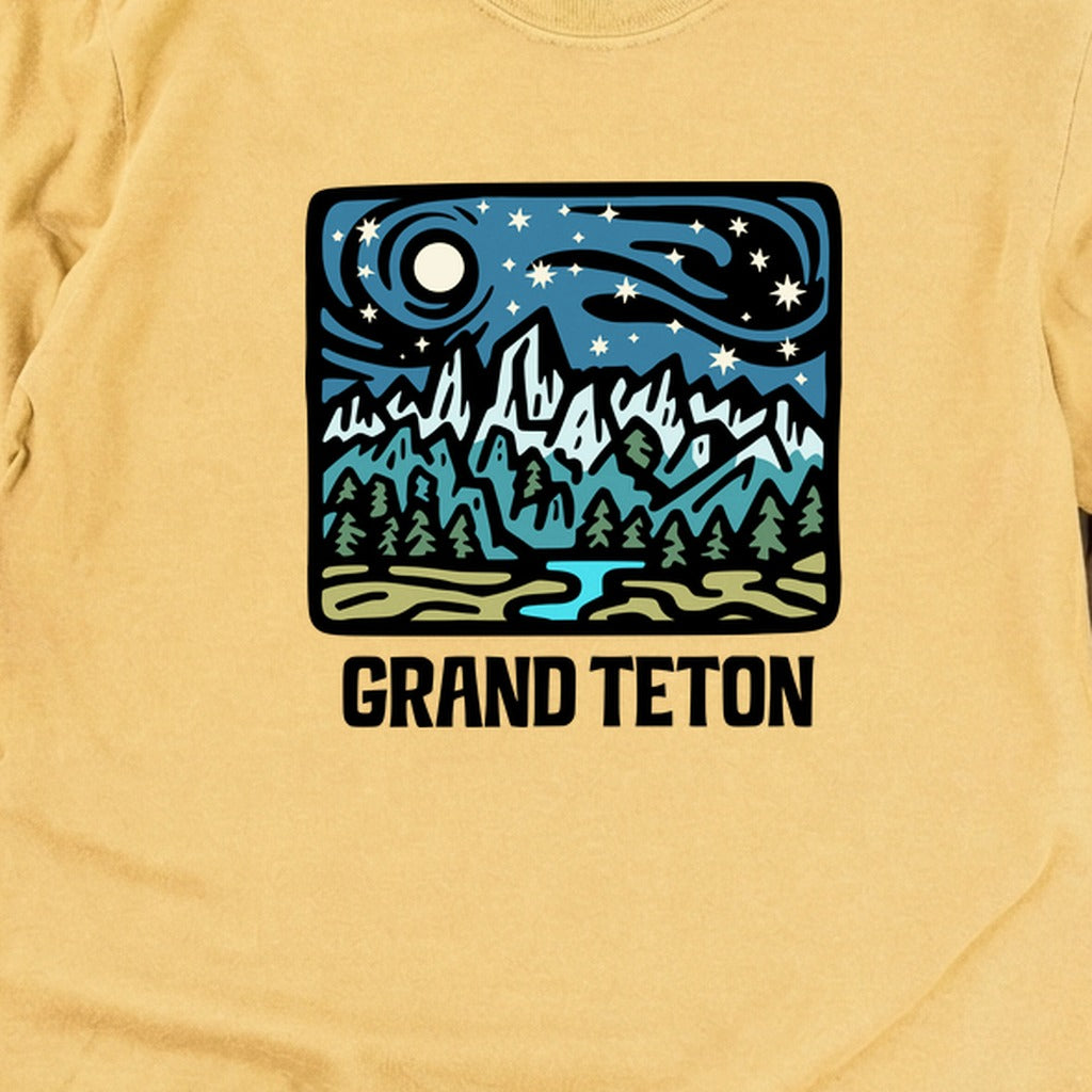 Grand Teton at Night Cotton Long Sleeve