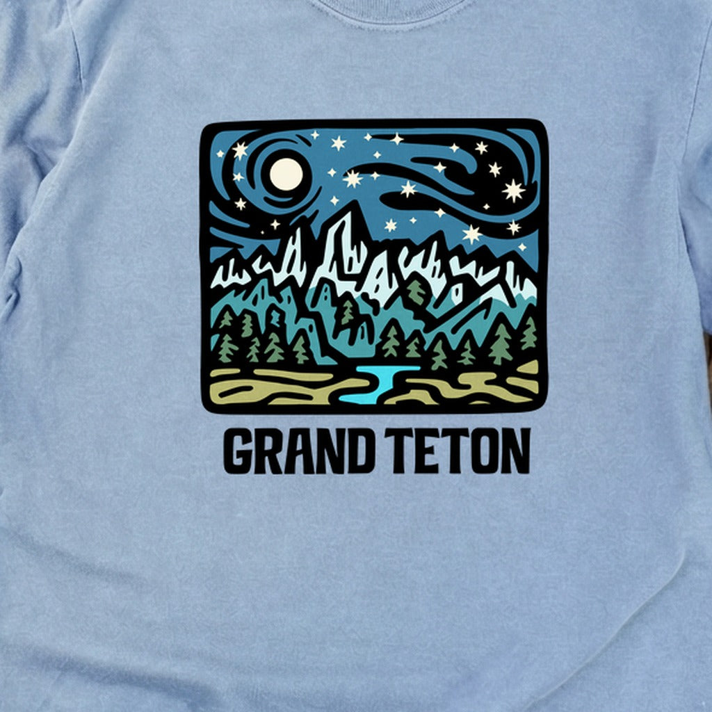 Grand Teton at Night Cotton Long Sleeve