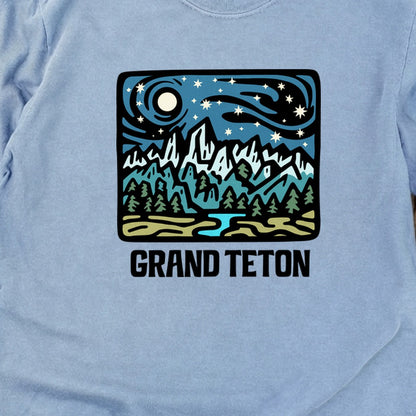 Grand Teton at Night Cotton Long Sleeve