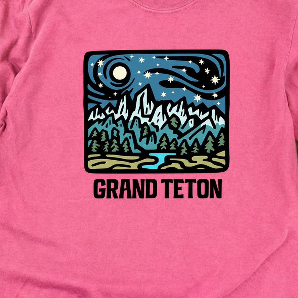 Grand Teton at Night Cotton Long Sleeve