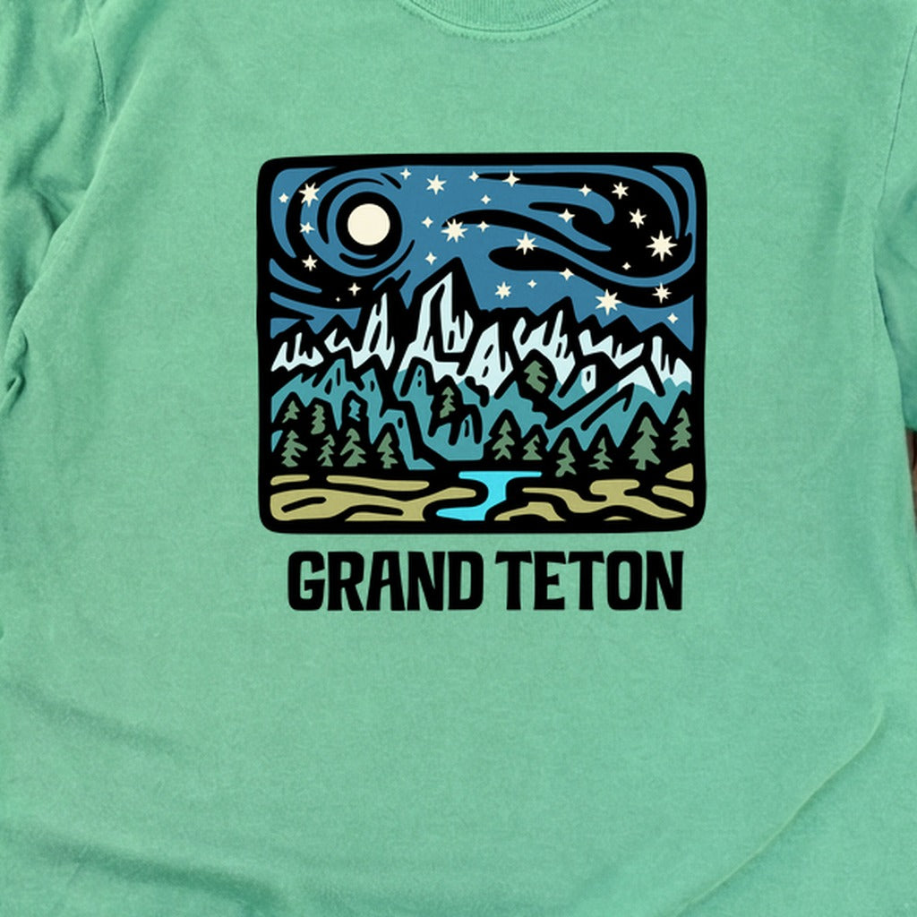 Grand Teton at Night Cotton Long Sleeve