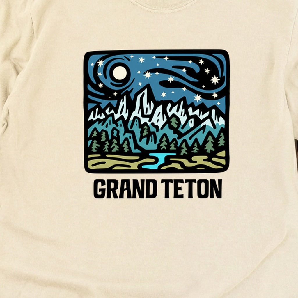 Grand Teton at Night Cotton Long Sleeve