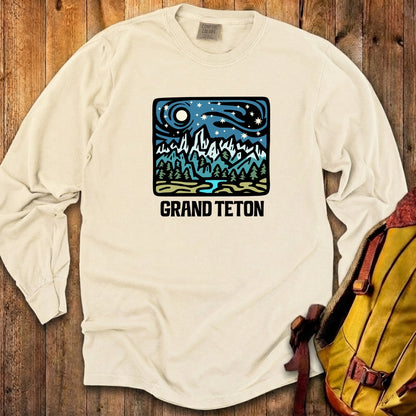 Grand Teton at Night Cotton Long Sleeve