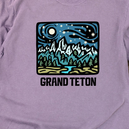 Grand Teton at Night Cotton Long Sleeve