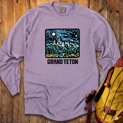 Grand Teton at Night Cotton Long Sleeve