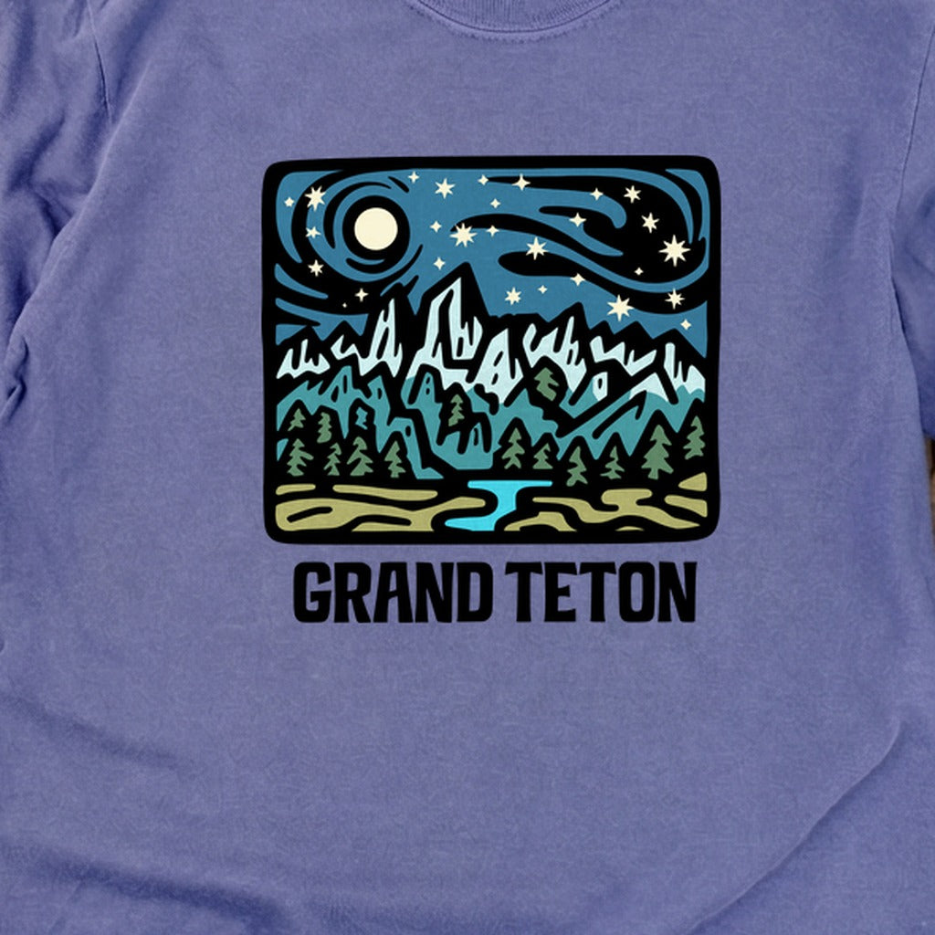Grand Teton at Night Cotton Long Sleeve
