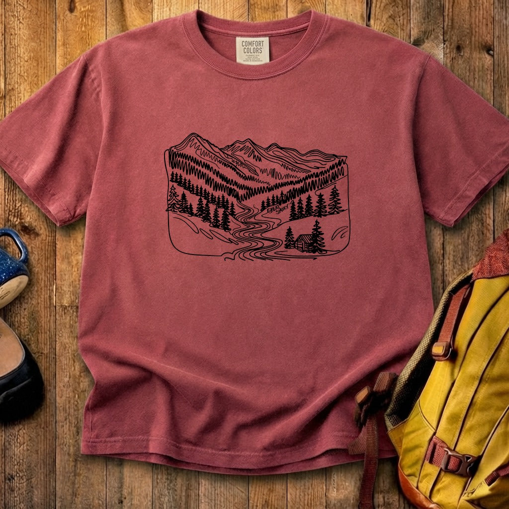 Great Smoky Line Drawing Cotton T-Shirt