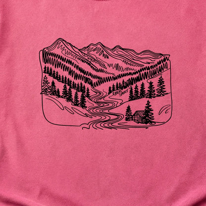 Great Smoky Line Drawing Cotton T-Shirt