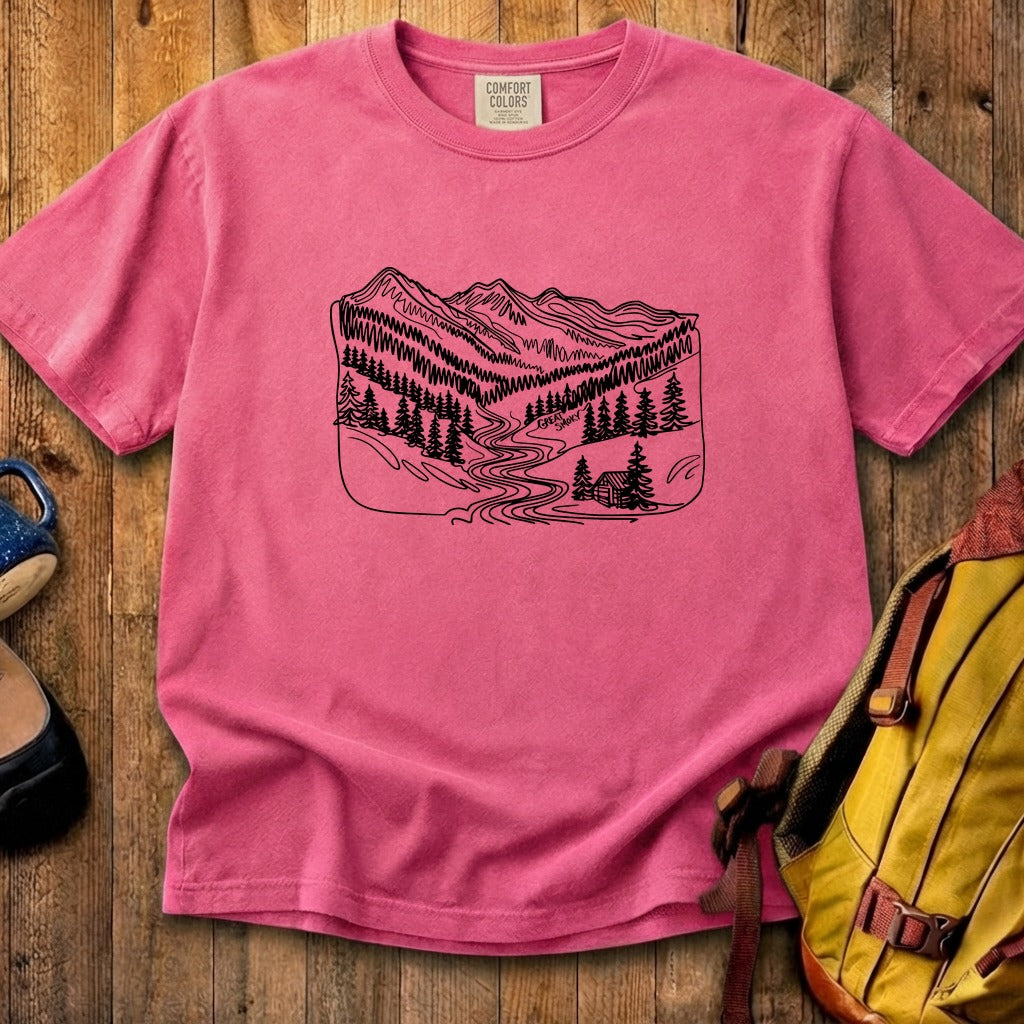Great Smoky Line Drawing Cotton T-Shirt