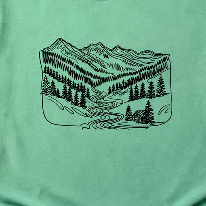 Great Smoky Line Drawing Cotton T-Shirt