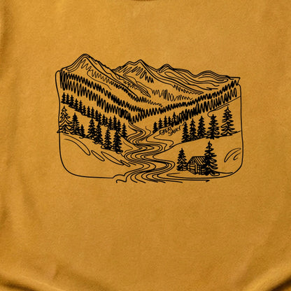 Great Smoky Line Drawing Cotton T-Shirt