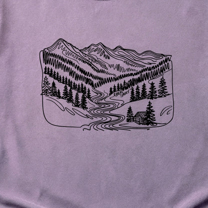 Great Smoky Line Drawing Cotton T-Shirt