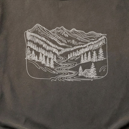 Great Smoky Line Drawing Cotton T-Shirt