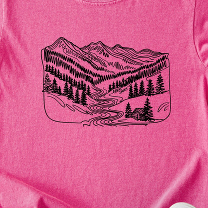 Great Smoky Line Drawing Kids Cotton T-Shirt