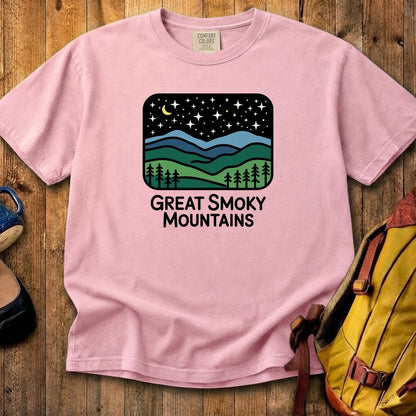 Great Smoky Mountains at Night Cotton T-Shirt
