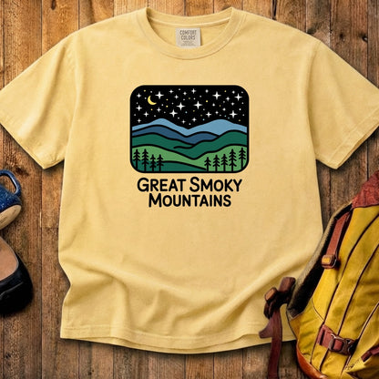 Great Smoky Mountains at Night Cotton T-Shirt