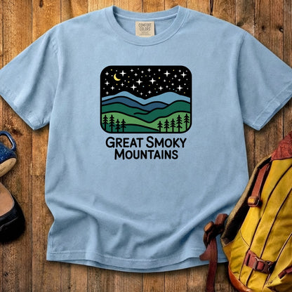 Great Smoky Mountains at Night Cotton T-Shirt