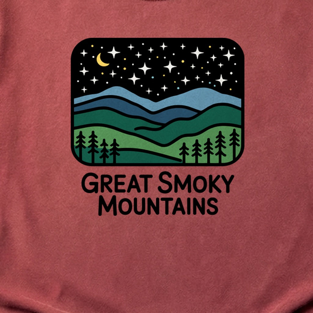 Great Smoky Mountains at Night Cotton T-Shirt