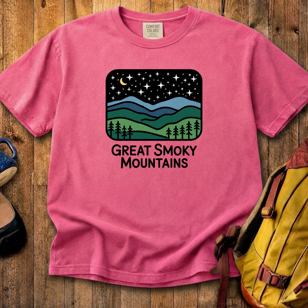 Great Smoky Mountains at Night Cotton T-Shirt